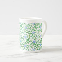 Floral Country-style Blue White Periwinkle Pattern