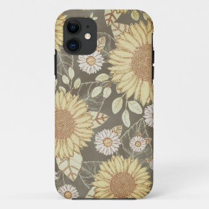 Floral Country Sunflower Garden Yellow Brown Case-Mate iPhone Case