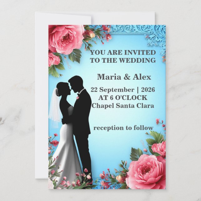 ✨ Floral Couple Invite For Wedding Use ✨ (Front)