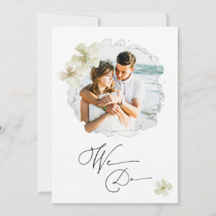 *~* Floral Couple PHOTO RSVP + QR AR6 Wedding Inv Invitation