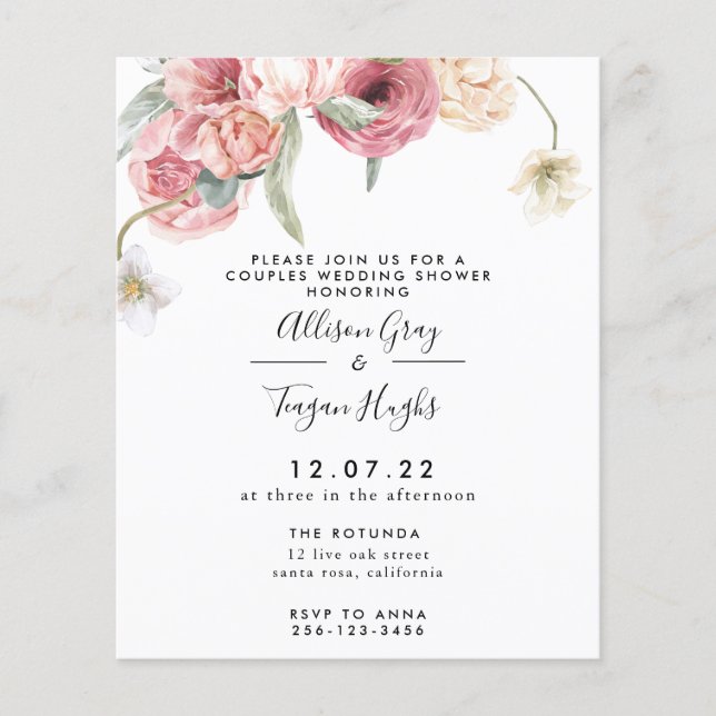 Floral Couples Shower Invitation | Annabeth (Front)