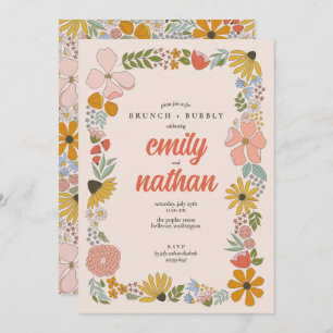 Floral Couples Wedding Brunch Shower Invitation