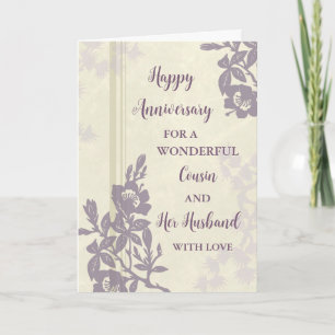 Floral Cousin and Her Husband Wedding Anniversary Card