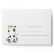 Floral Cow Baby Shower / Birthday Party Invitation