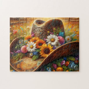 Floral Cowboy Hat Jigsaw Puzzle