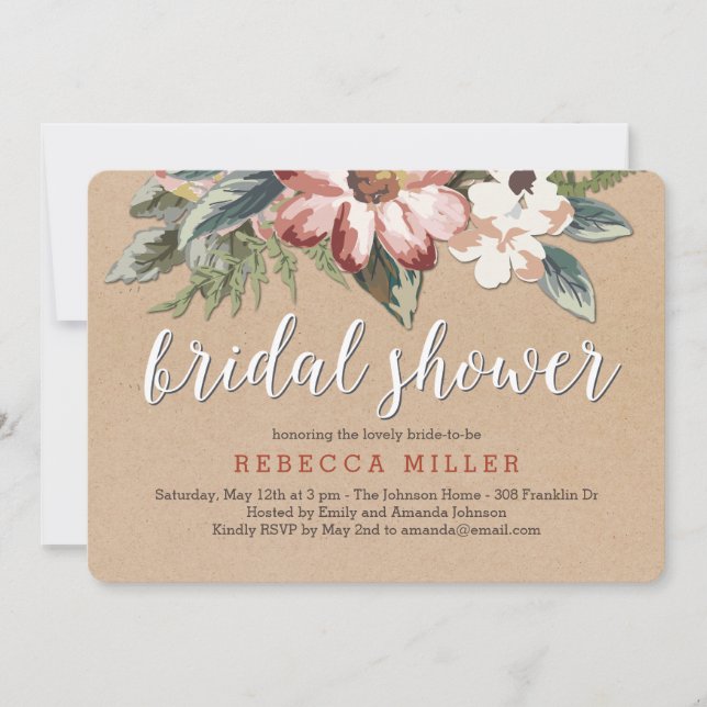 Floral Craft Bridal Shower Invitation (Front)