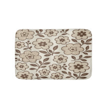 Floral Cream Bath Mat
