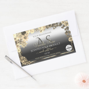 Floral Cream Silver Product Labels Monogram Logo