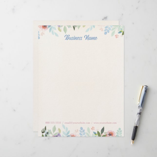 Floral Cream Yellow Letterhead (Front/Back In Situ)