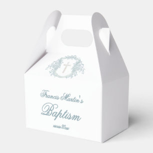 floral crest Baptism Favour Box