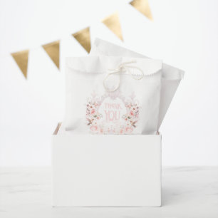 Floral Crest Blush Pink It's a Girl Baby Shower Favour Bags