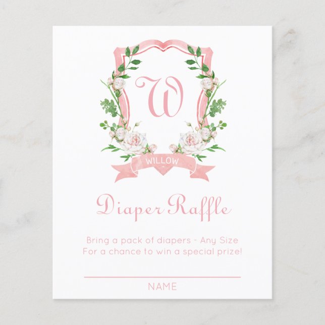 Floral Crest Diaper Raffle (Front)