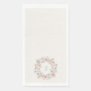 Floral Crest Wedding Monogram Napkin