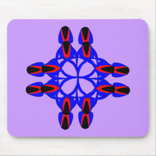 Floral Cross Blue Abstract Mousepad