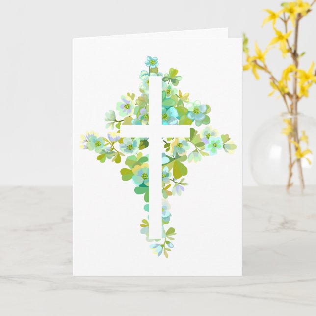 Floral Cross Card (Yellow Flower)
