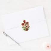 Floral Cross Classic Round Sticker (Envelope)