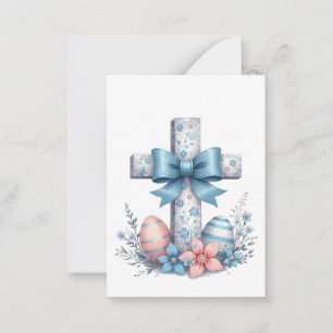 Floral Cross Coquette Jesus Bow Christian Religion Card