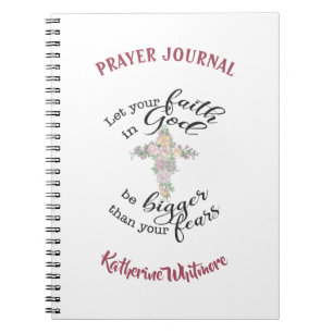 Floral cross custom notebook