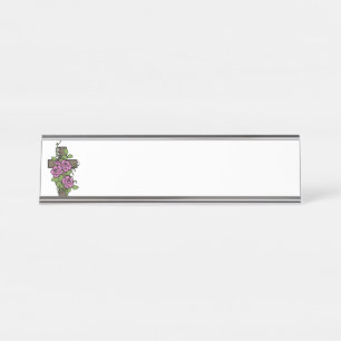 Floral Cross Desk Name Plate