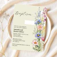 Floral cross girl boy twins pink blue Baptism