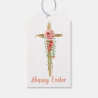Floral Cross, Happy Easter, Religious