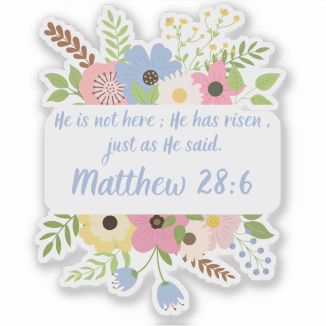Floral Cross He is Risen Easter  (Front)
