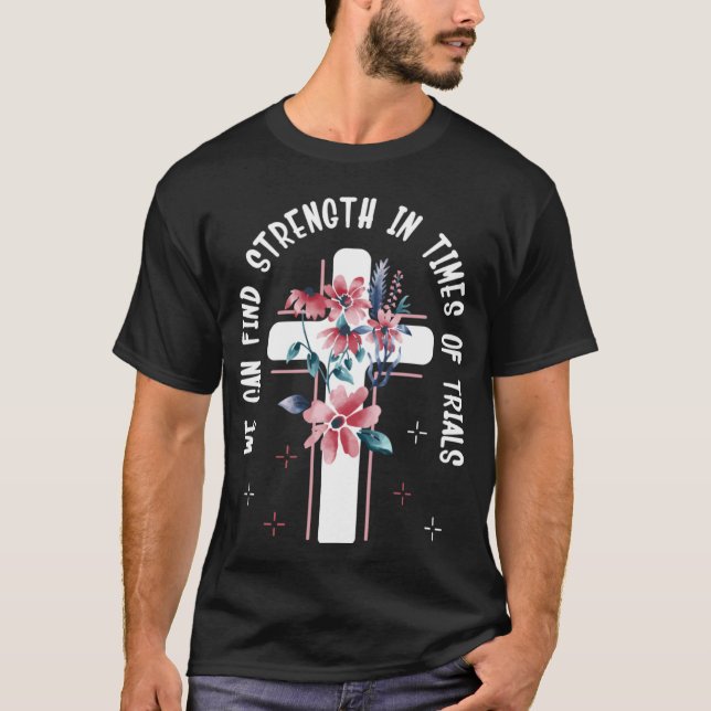 Floral Cross Latter Day Saint Quote Missionary Mor T-Shirt (Front)