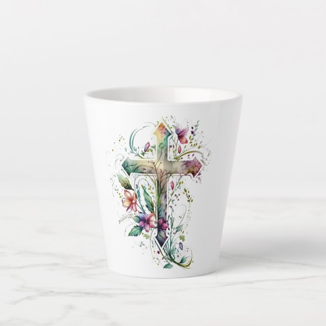 Floral Cross Mug (Front)