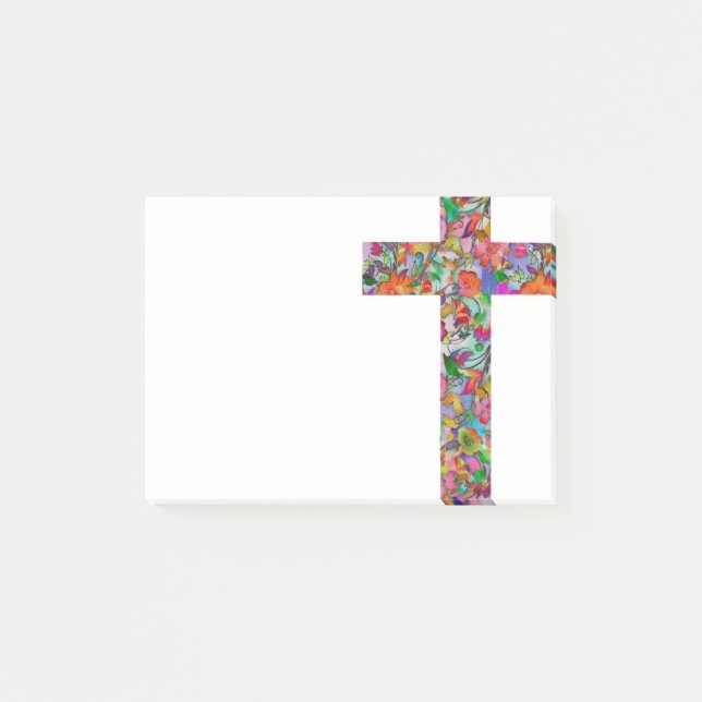 Floral cross post-it notes (Front)