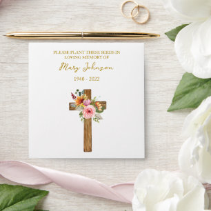 Floral Cross Seed Packet Funeral Envelope