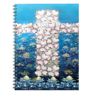 Floral Cross Spiral Notebook