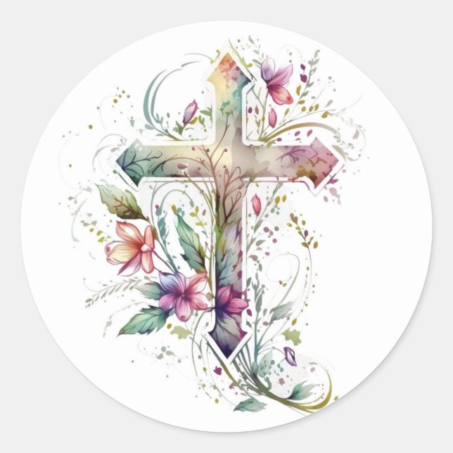 Floral Cross Stickers (Front)