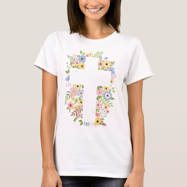 Floral Cross Tshirt (Front)