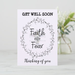 Floral cross with Christian quote Get Well Card