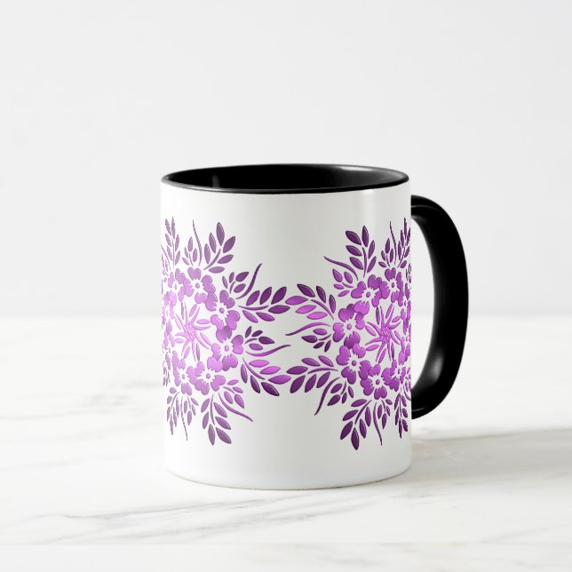 Floral Crown Purple Mandala  Mug (Front Right)
