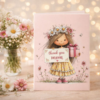Floral Crown “Thank You Mom” Card 