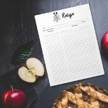 Floral Culinary Recipes Notepad<br><div class="desc">A simple notepad with flowers and kitchen utensils for recipes organisation.</div>
