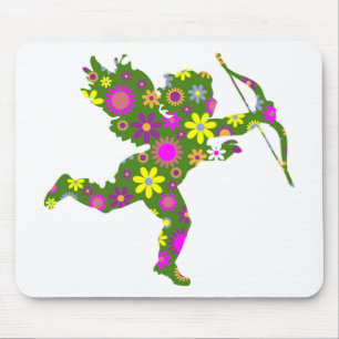 FLORAL CUPID MOUSE PAD