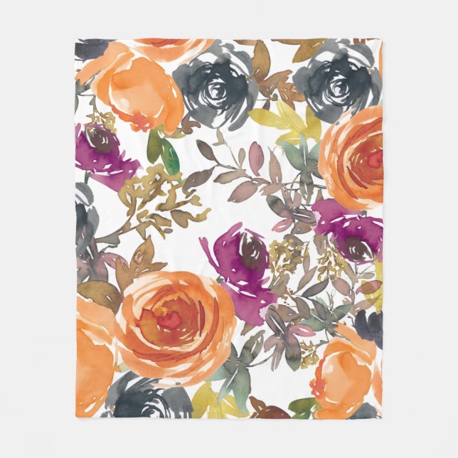 Floral Curtains Fleece Blanket (Front)