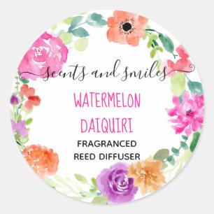 Floral Custom Branded Reed Diffuser Product Label