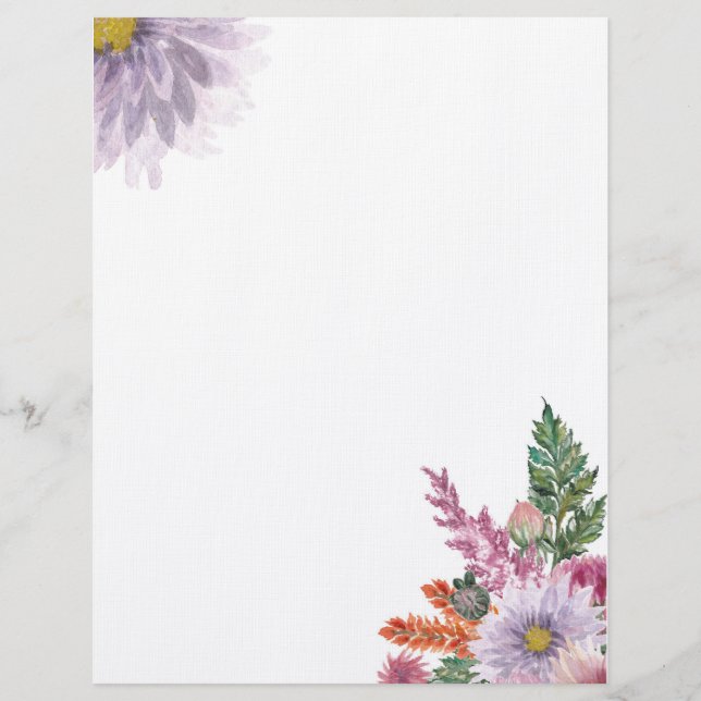 Floral Custom Letterhead (Front)