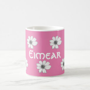 Floral Custom Name Pink Coffee Mug