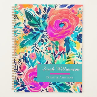 Floral Custom Name Planner for Work, School 