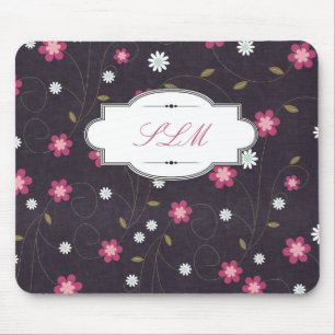 Floral Customisable Monogram Mouse Pad