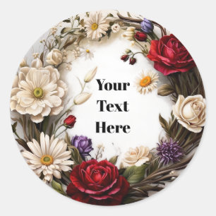 Floral Customisable Sticker Party/Weddings
