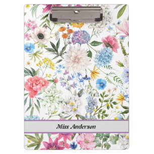 Floral Customisable Teacher's  Clipboard