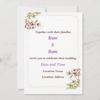 Floral Customisable Wedding Invitation