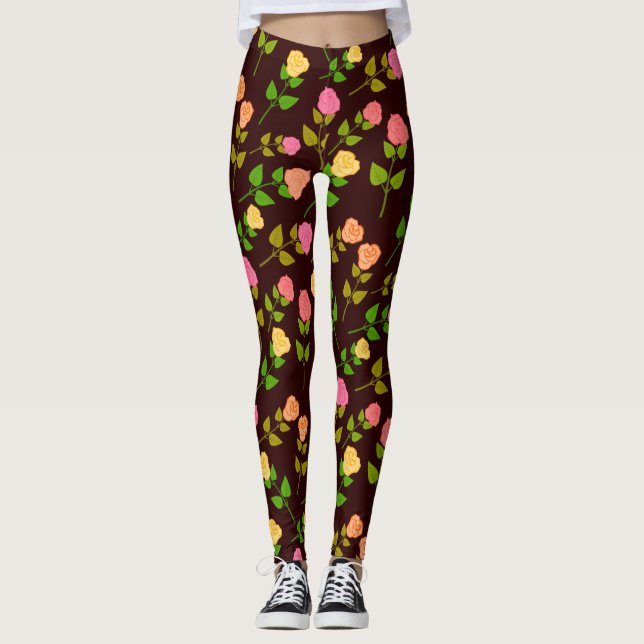Floral Cute flowers Pattern-20320 Leggings (Front)