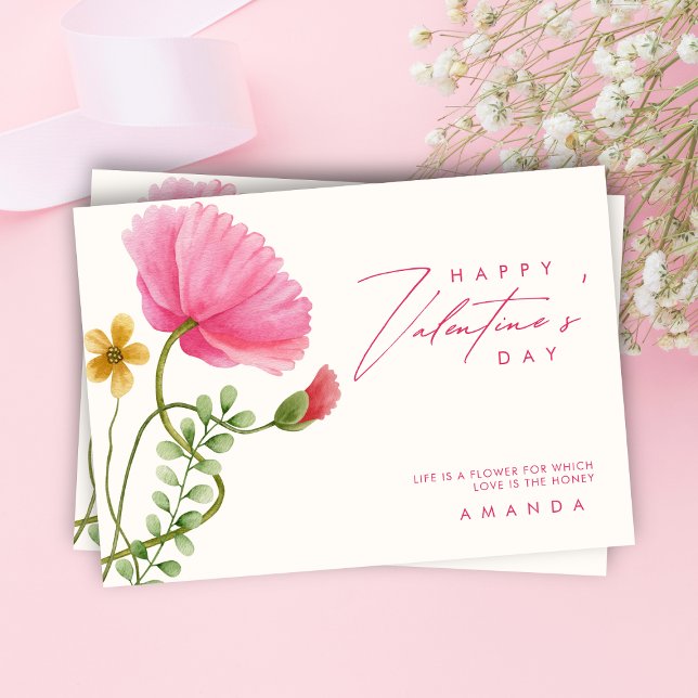 Floral cute Modern chic valentine day card (Creator Uploaded)