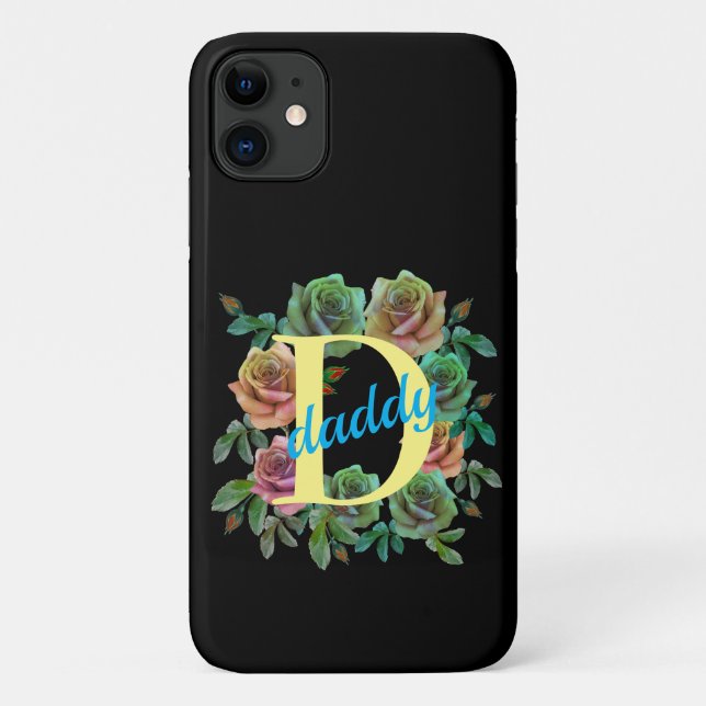 FLORAL DADDY CUSTOM LETTER Case-Mate iPhone CASE (Back)